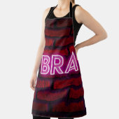 勇敢な感動的引用文ネオン効果文字 エプロン (インサイチュ)