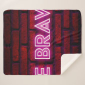 勇敢な感動的引用文ネオン効果文字 シェルパブランケット (正面(横))