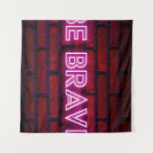 勇敢な感動的引用文ネオン効果文字 タペストリー (正面(横))