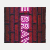 勇敢な感動的引用文ネオン効果文字 フリースブランケット (正面(横))