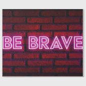 勇敢な感動的引用文ネオン効果文字 ラッピングペーパー (フラット)