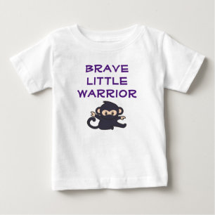 勇敢な戦士おもしろいかわいい漫画忍者サル ベビーTシャツ