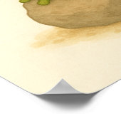 勇敢な戦士のカエルを岩に ポスター (角)