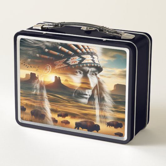 勇敢な戦士の夕日 メタルランチボックス (裏面)