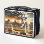 勇敢な戦士の夕日 メタルランチボックス (正面)