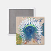 勇敢な戦士感動的のやる気を起こさせる磁石だ マグネット (正面/裏面)