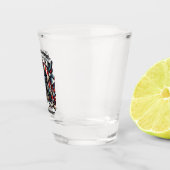 勇敢な消防士が立誇りを持ったつ ショットグラス (右)