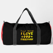 . .勇敢な消防士に対する愛情の黄金の表現 ダッフルバッグ (正面)