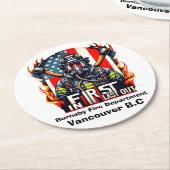 勇敢な消防士の準備ができている ラウンドペーパーコースター (アングル)