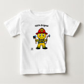 勇敢な消防士の絵文字 - 楽しくてカラフルな ベビーTシャツ (正面)