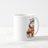 勇敢な消防士シベリアのハスキー犬の賞賛 コーヒーマグカップ (正面右)