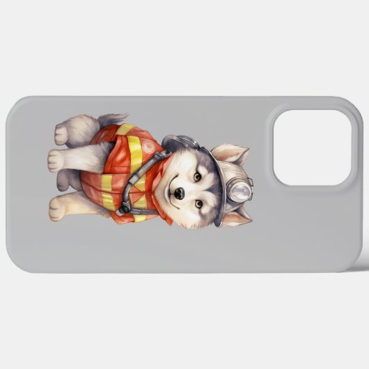 勇敢な消防士シベリアのハスキー犬の賞賛 Case-Mate iPhoneケース (裏面 (横))