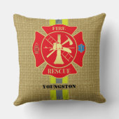 勇敢な消防士 マルテーゼクロス デザイン クッション (裏面)