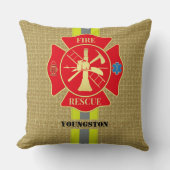 勇敢な消防士 マルテーゼクロス デザイン クッション (正面)