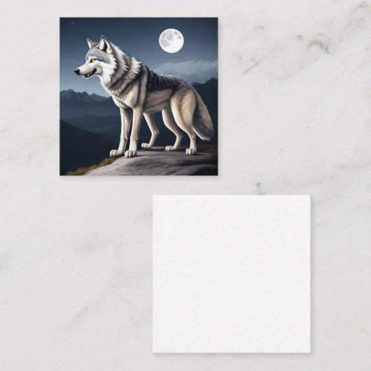 勇敢な狼 スクエア名刺 (正面/裏面)