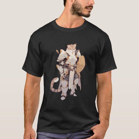 勇敢な猫のパладиン tシャツ (正面)