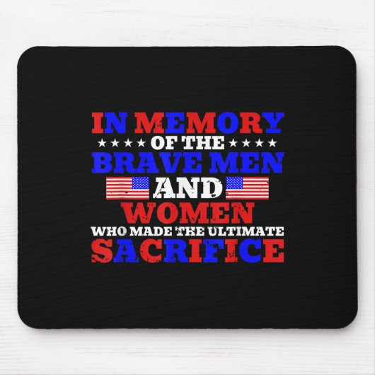 勇敢な男&amp；女の記念碑 マウスパッド (正面)