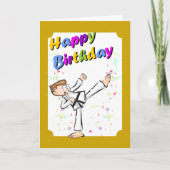 勇敢な空手の戦闘機のためのハッピーバースデー カード (正面)