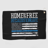 勇敢な米国の旗のために自由のの家 ゴルフタオル (横)