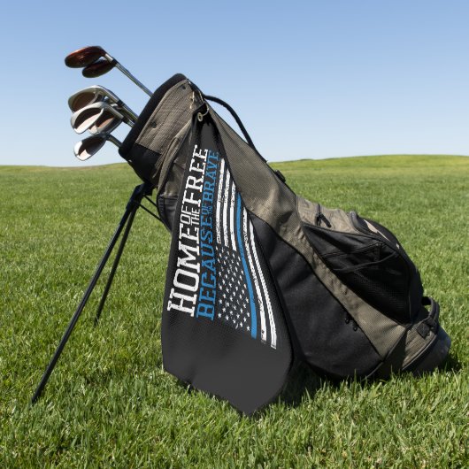 勇敢な米国の旗のために自由のの家 ゴルフタオル (グリーン)