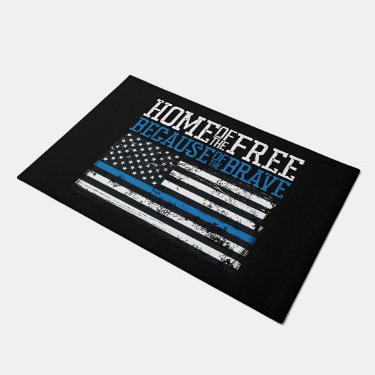 勇敢な米国の旗のために自由のの家 ドアマット (アングル)