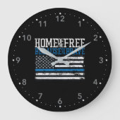 勇敢な米国の旗のために自由のの家 ラージ壁時計 (正面)