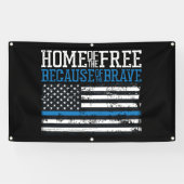 勇敢な米国の旗のために自由のの家 横断幕 (横)
