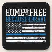 勇敢な米国国旗のために無料のホーム コースター (正面)