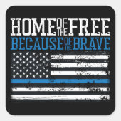 勇敢な米国国旗のために無料のホーム スクエアシール (正面)