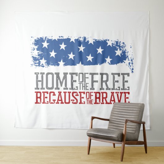 勇敢な米国国旗のために無料のホーム タペストリー (インサイチュ(横))