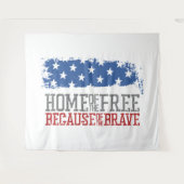 勇敢な米国国旗のために無料のホーム タペストリー (正面(横))
