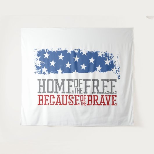 勇敢な米国国旗のために無料のホーム タペストリー (正面(横))
