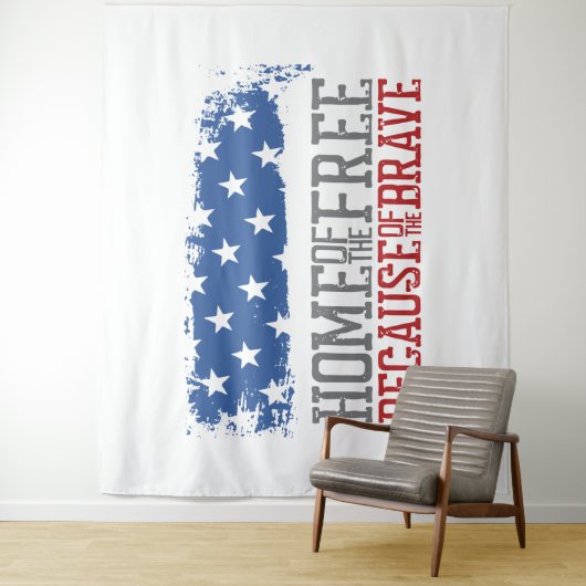 勇敢な米国国旗のために無料のホーム タペストリー (インサイチュ)