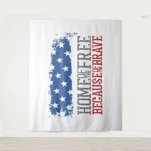 勇敢な米国国旗のために無料のホーム タペストリー (正面)