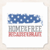勇敢な米国国旗のために無料のホーム ペーパーコースター (正面)
