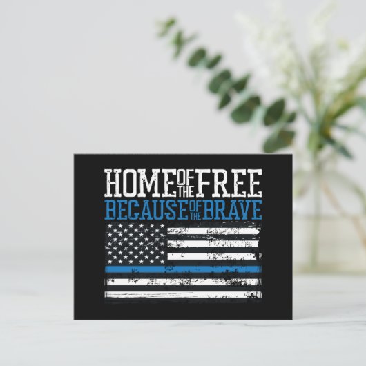 勇敢な米国国旗のために無料のホーム ポストカード (スタンド正面)