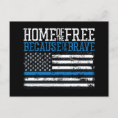 勇敢な米国国旗のために無料のホーム ポストカード (正面)