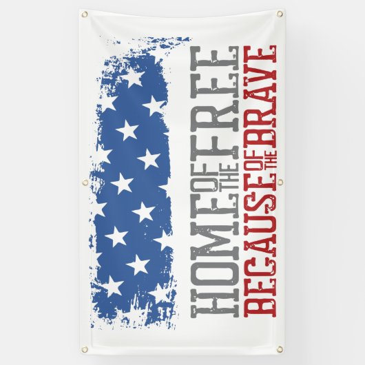 勇敢な米国国旗のために無料のホーム 横断幕 (縦)