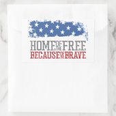 勇敢な米国国旗のために無料のホーム 長方形シール (バッグ)