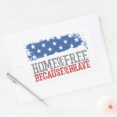 勇敢な米国国旗のために無料のホーム 長方形シール (封筒)