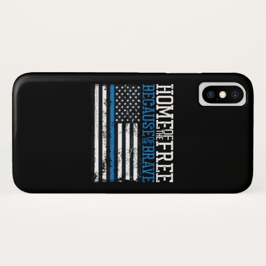勇敢な米国国旗のために無料のホーム Case-Mate iPhoneケース (裏面(横))