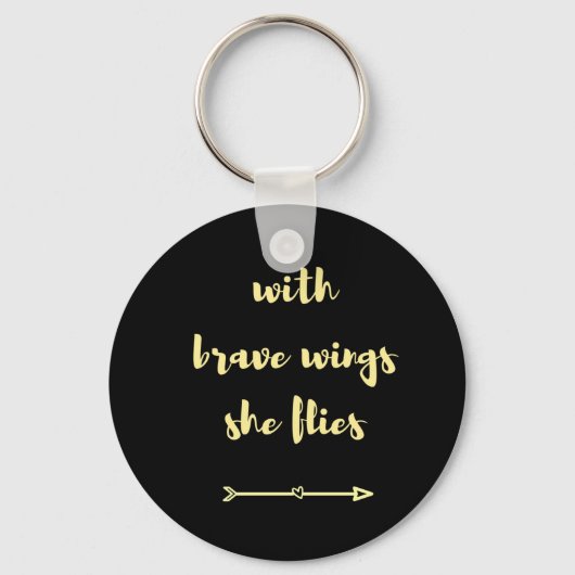 勇敢な翼でキーチェーンを飛ぶ キーホルダー (正面)