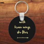 勇敢な翼でキーチェーンを飛ぶ キーホルダー (正面)