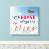 勇敢な翼を持って飛ぶ キャンバスプリント (インサイチュ (ウッドフロア))