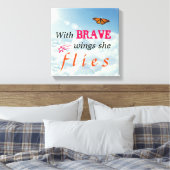 勇敢な翼を持って飛ぶ キャンバスプリント (インサイチュ (寝室))