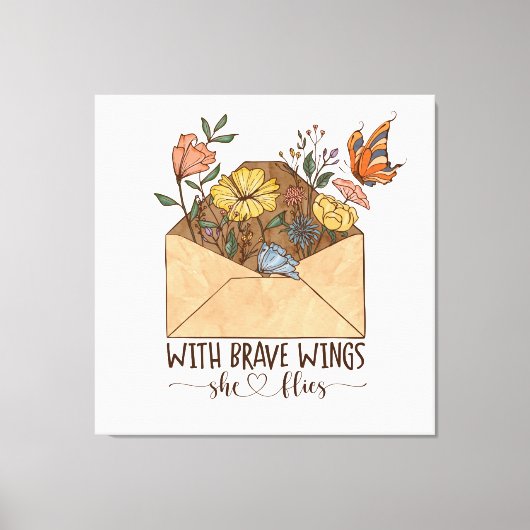 勇敢な翼を持って飛ぶ キャンバスプリント (正面)