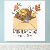 勇敢な翼を持って飛ぶ キャンバスプリント (インサイチュ (ウッドフロア))