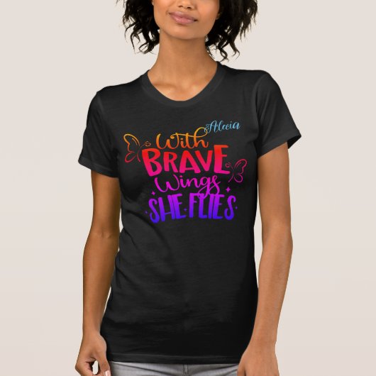勇敢な翼を持つ女性用 Tシャツ (正面)