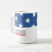 勇敢な者の故に自由の家 米国旗 コーヒーマグカップ (正面左)