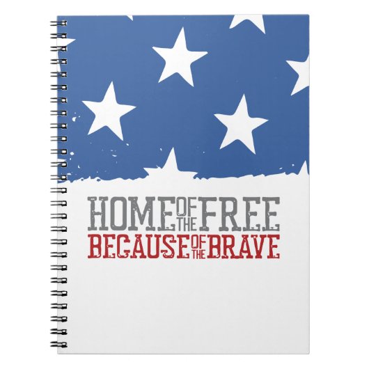 勇敢な者の故に自由の家 米国旗 ノートブック (正面)
